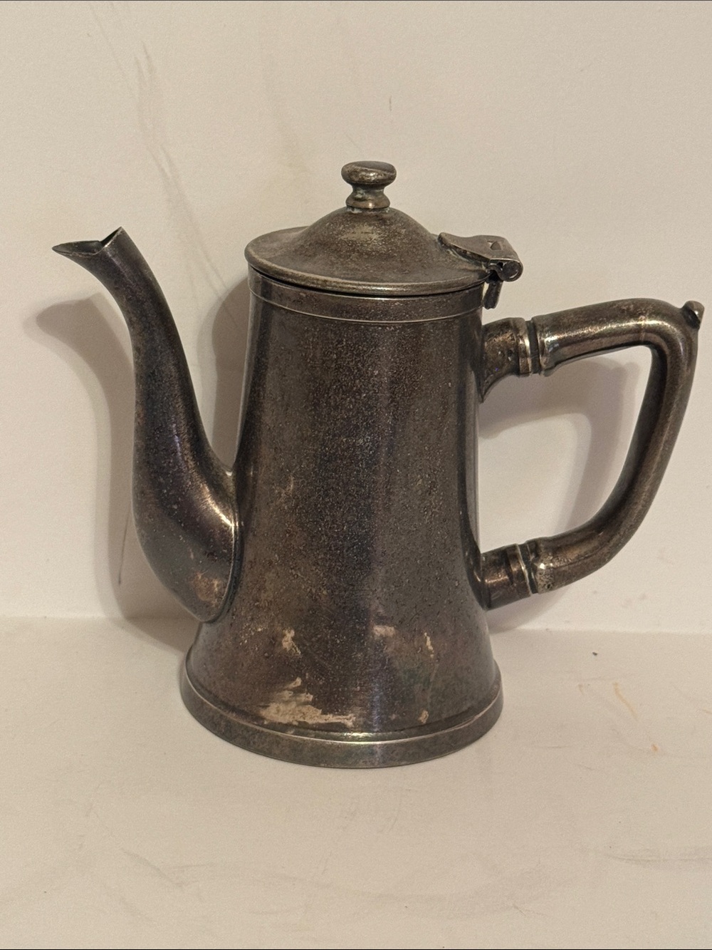 Grand Silver Company Vintage Silver/Nickel Coffee/Tea Pot. 5.75 inches tall.